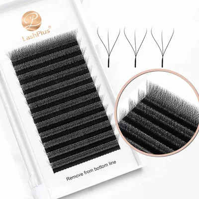 LashPlus Cilios YW Natural Black Matte Thin Root Crisscross Lashes W3D W4D W5D  Volume Fan W Style Eyelash Extension