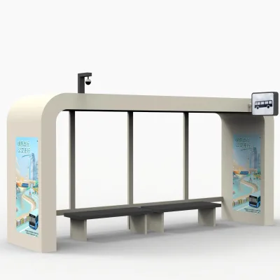 Waterproof Bus Shelters Solar Powered air Condition Bus Shelters Outdoor Digital Signage Bus Shelter