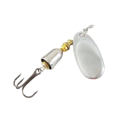 Wholesale Copper Bell Metal Spinner Lure Hard Artificial Bait Treble Hook Fishing Tackle Rotating Spinner Blade Lures