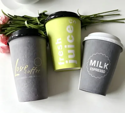 Manufacturer Supply Customized Full-Color Printed Single Wall Milk Tea Coffee Cups for Coffee Shop PE/PLA Coating