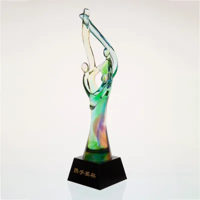 Jadevertu Joined- Hand Award Trophy People Hand in Hand Trofeos for United Team Public Good Custom Award