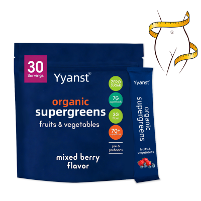 Private Label Organic Supergreens Fruits Vegetables Slimming Weight Loss Powder Fat Burning Support for Adults-Custom Packaging