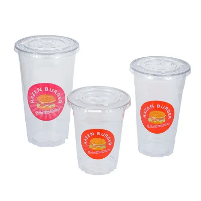 Premium Food Grade Disposable Plastic Coffee Cups with Lids Leakproof Hot Cold Drink Packaging