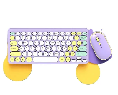 HT Ergonomic Multi-color Compact Layout Ultra-silent 2.4 GHz USB Receiver Ultra-thin Wireless Keyboard Mouse Combination Stock