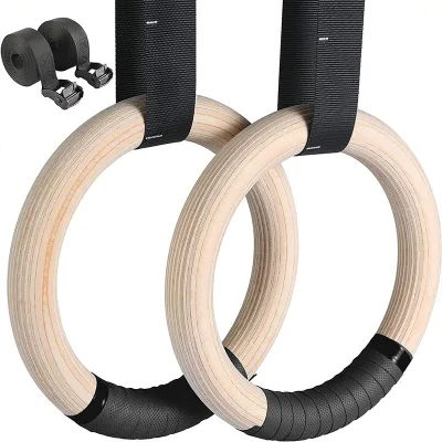 Customized Gymnastic Ring Adjustable Workout Gymnastics Ring Wooden Gymnastic Rings Set