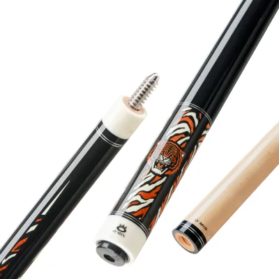 Omin Mystery Tiger Black Billiard Cue 8 Club 12.75mm Big Head Chinese Black Eight Beauty and Nine-ball Suit for Pool Sport