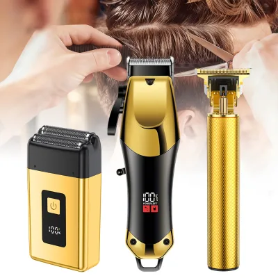 Cross-border New-style -slave Hair for Set Oily-hair Carving Digital Display Charging Version Stainless Steel Hair