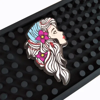 Waterproof Kitchen Bar Mat PVC Rubber Glass Cup SEDEX report Hot Resistant Rubber Spill Mat Square Pattern Beer Service Mat