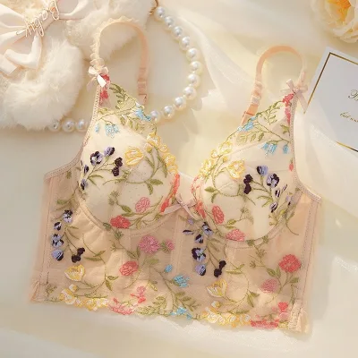Seven Fishbone Bustier Corset Top Women Embroidery Plant Floral Black Bustier Top Robe Bustier Femme Corset Tops for Women