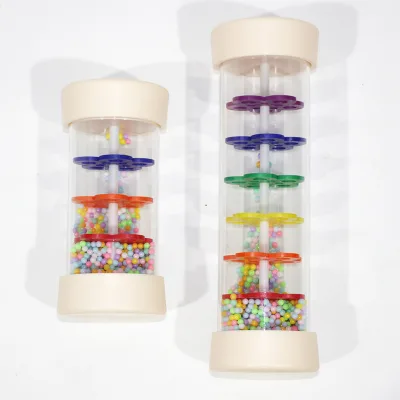 Plastic Rainstick Musical Instrument Rattle Shaker Rain Stick Musical Instrument Baby Shower Gift for Newborn Toddler Boys Girls