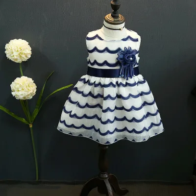Fashion Chiffon Korean Wedding Dress Birthday Dress for 1 Year Old Girl