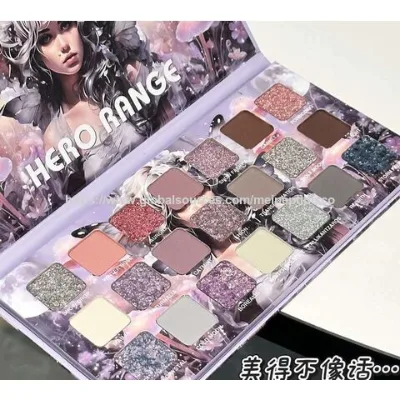 A versatile eyeshadow palette featuring 21 shades in cool moonlit tones, including matte, shimmer, and glitter finishes for cross-