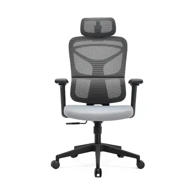 Good Selling Gaslift Wide Cheap Swivel Mesh Rolling High Back Adjustable Lumbar Support Ergonomic Office Chair Grey Mesh
