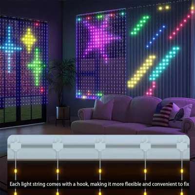 Dream Color Curtain Light RGB Programmable Smart LED Pebble Light
