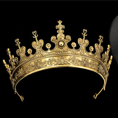 Baroque Antique Brass Man's Crown Men Vintage Bronze Crown Antique Silver Color Metal Kings Crown