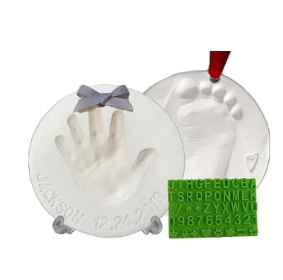 Baby New Life Gift for Mother's Babe Handprint Foodprint Keepsake Ornament Kit Animal Model Eco-Friendly Safety Clay Customized
