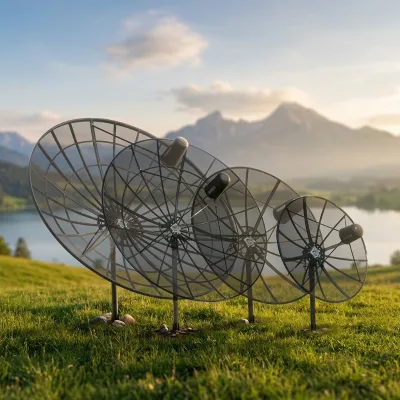 Heavy Duty 300/370cm Mesh Dish Antenna Vertical Stand for Outdoor Use