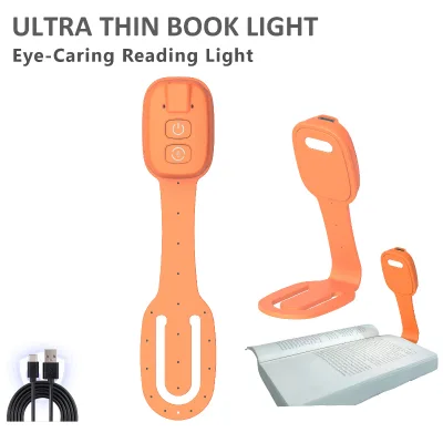 New Tangerine Orange Pink Clip-On LED Reading Light with Lithium Battery Portable Night Light & Button Control-Creative Gift