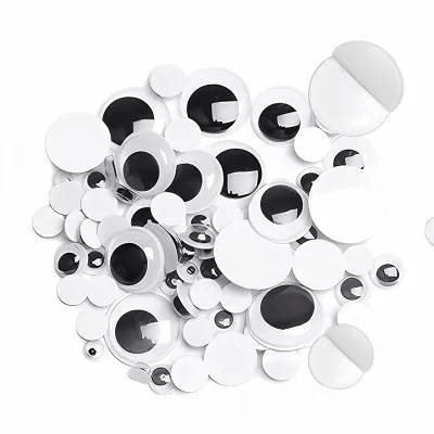 FOSKA 500 Pieces Plastic Wiggle Eyes Self-Adhesive Googly Eyes for Scrapbooking DIY Crafts Doll Masking School Classroom Supply