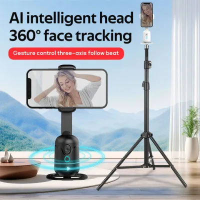 Q7 smart follow-up gimbal mobile phone universal bracket anti-shake face recognition live broadcast rotating desktop stabilizer