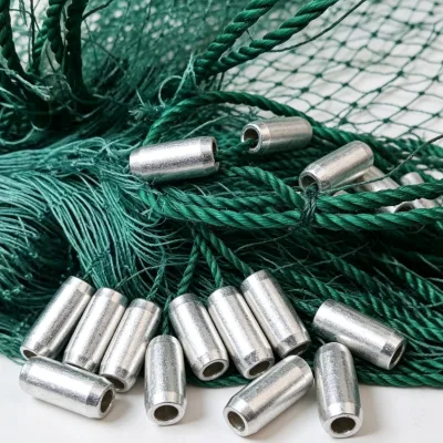 Galvanized Iron Fishing Net Sinker Hollow Tubular Net Weight for Gill Net Trawl Net Cast Net Lead Free Eco Friendly Durable
