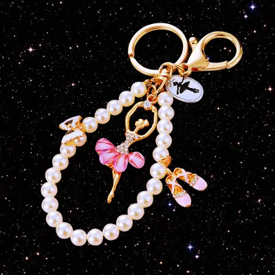 2024 Hot Sale Beautiful Ballet Keychain Ballerina Diamond Delicate Dance Keychain Accessories