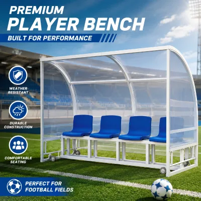 Luxury Soccer Dugout Player Bench Seats with Aluminum Alloy Pedestals at Factory Price for Outdoor Use