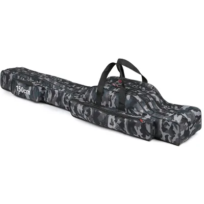 New Updating Fishing Rod Case 3 Layers Oxford Fishing Rod Bag Carrier Case