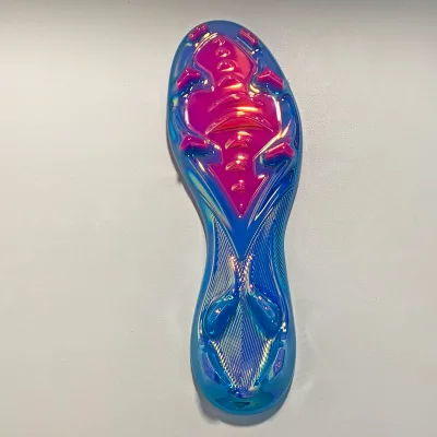 Kezhi High Gloss Vacuum Electroplating TPU Football Outsole Metallic Color Durable Anti-torsion Soccer Boot Sole