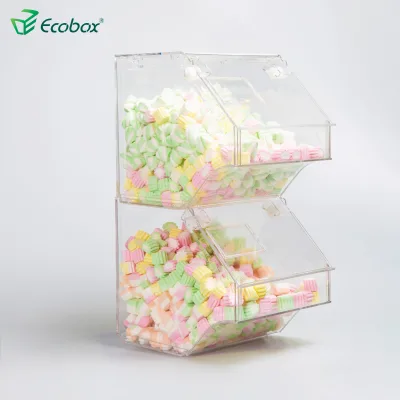 ECOBOX 8L Stackable Transparent PCTG BPA Free SGS Certified Bulk Feed Candy Bin with Professional Technology