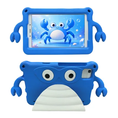 Cute Cartoon Crab EVA Foam Tablet Case for for Tab A11/A9 8.7 Inch Kids-Friendly Shockproof Dustproof Built-In