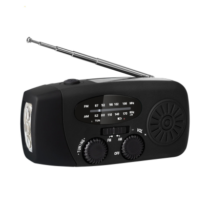 Outdoor Emergency Radio, Multifunctional Hand Cranked Radio, Solar Powered Hand Cranked Rechargeable Disaster Prevention Radio