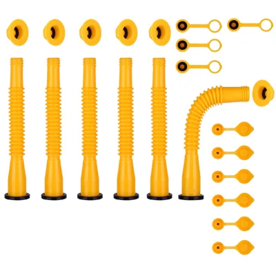 Upgraded Gas Can Spout Replacement Kit (6Kit-Yellow) Includes 37 Accessories 1 Nozzle Flexible Pour Leak-proof Design
