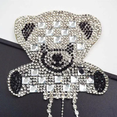 Fantastic Christmas Diy Clothing Hat Bag Crystal Patches Rhinestone Applique Teddy Bear Design Bead Rhinestone Decal