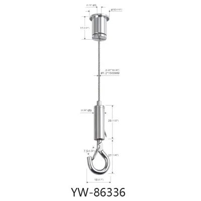 Modern Pendant Light Suspension Wire Cable Gripper With Hook for Stylish Ceiling Fixtures