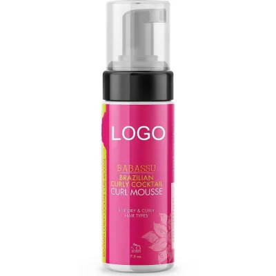 Private Label Organics Nourish Curly Styling Mousse Dry Curl Frizzy Hair Style Foam Volumizing Mousse