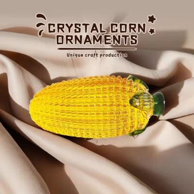 Honor of Crystal Creative Crystal Crafts Glass Crystal Corn Ornament for Home Decoration