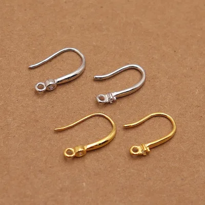 Wholesale 925 Sterling Silver Minimalist Versatile Ear Hook Semi-finished Product with Stone Pendant for Handmade Earring