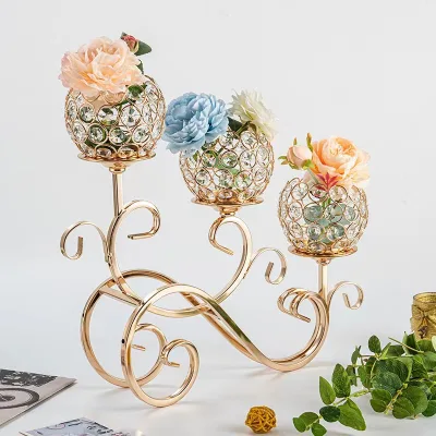 European-style Handmade Iron 3-head Cylinder Candlestick Holder Eco-friendly High Quality Home Decor Valentine's Day