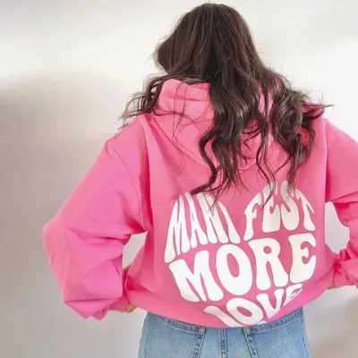 High Quality Women's Hoodie Letter Printing Custom Logo Heavyweight Cotton Long Sleeve Warm Colorful Hoodies For Women