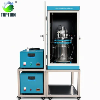 TOPTION 5-100L Capacity Module 220V Pilot Photochemical Reactor PLC Controlled Motor Drive