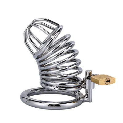 Gelances Male Chastity Cock Cage SM Sex Toy Large 3 Active Sizes Rings Metal Waterproof Adult Penis Exercise Abstinence Device