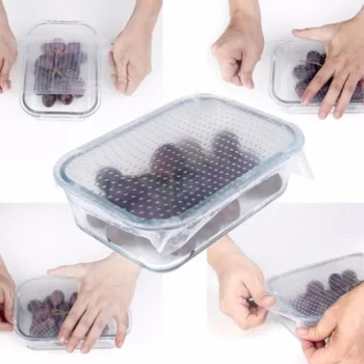 Heat Resistant Reusable Elastic Silicon Stretch Lid for Cookware Bowl Silicone Cover Kitchen Accessories