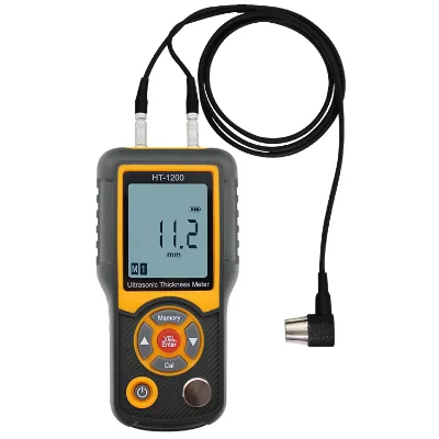 HT-1200 Portable Digital LCD Resolution Ratio 0.1mm Ultrasonic Thickness Meter Factory OEM Probe