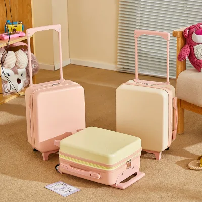 Bulk Wholesale 15 Inch ABS Kids Carry Luggage Combination Lock Anti-Theft Silent Universal Wheels Large Capacity Storage Trolley