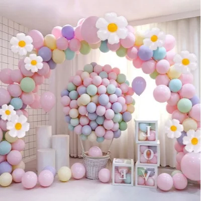 Macaron Themed Bright Latex Balloon Set Disposable Party Venue Arch and Chain Decoration Arrangement