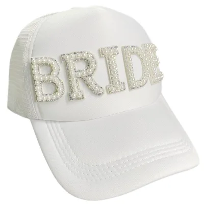 Bachelorette Party Engagement Wedding Decor Bridal Shower BRIDE TRIBE Pearl Baseball Hat Sports Trucker Hats For Women