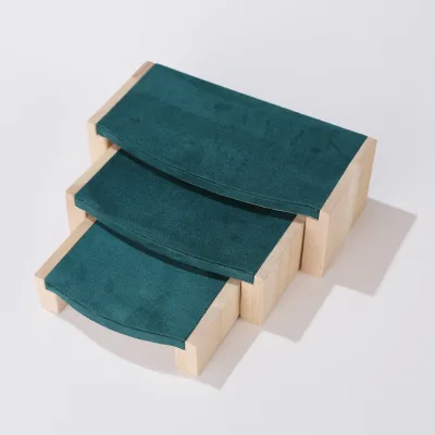 Modern Multi Tier Jewelry Display Stand with Velvet Surface for Jewelry Showcase and Boutique Retail Presentatio