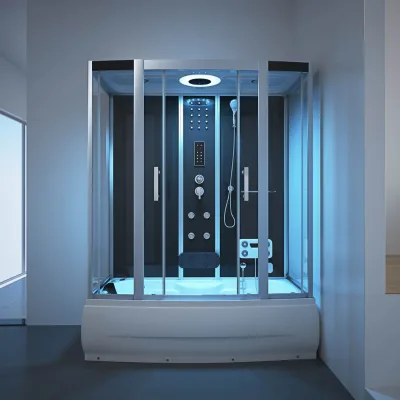 China Supplier Hotel Functional Sliding Style Tempered Glass Hydro Massage Steam Shower Cabin for Bathroom Use