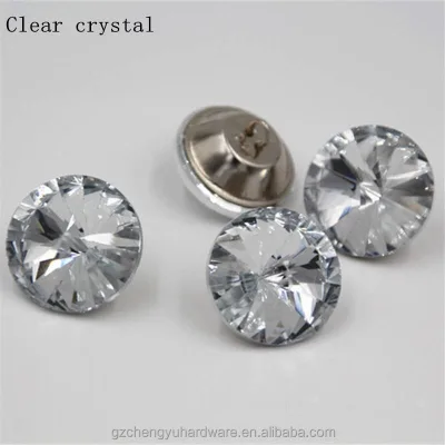 CY-760 Factory Direct Sale Diamond Glass Sofa Button Colorful Crystal Glass Upholstery Buttons for Funiture Sofa Accessories